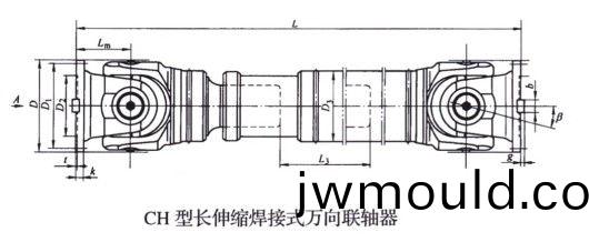 長伸(shen)縮焊接式(shi)萬向聯(lián)軸器